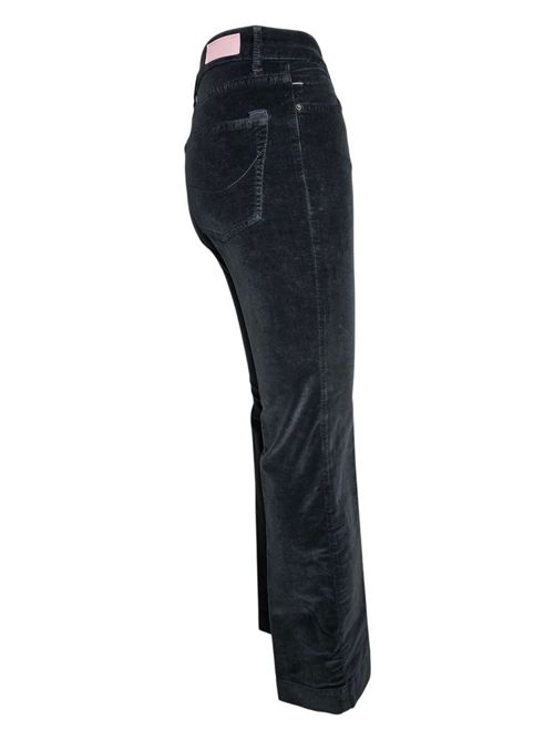 pantalone donna a zampa in velluto liscio nero Atelier Cigala's | 136-4-TVS26099